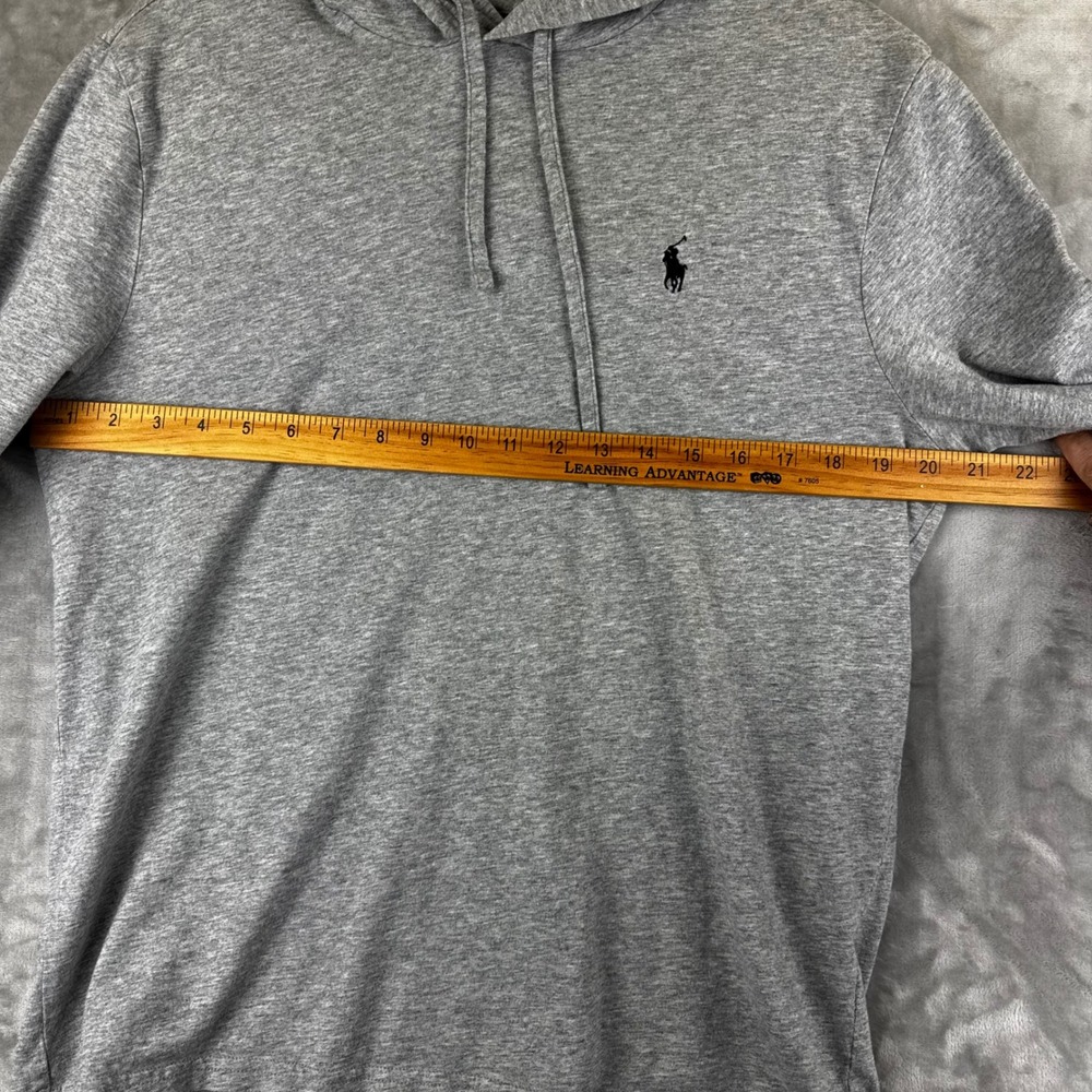 Polo Ralph Lauren Hoodie Mens Medium Gray Long Sleeve Jersey Pony Logo (1645) - Picture 6 of 8
